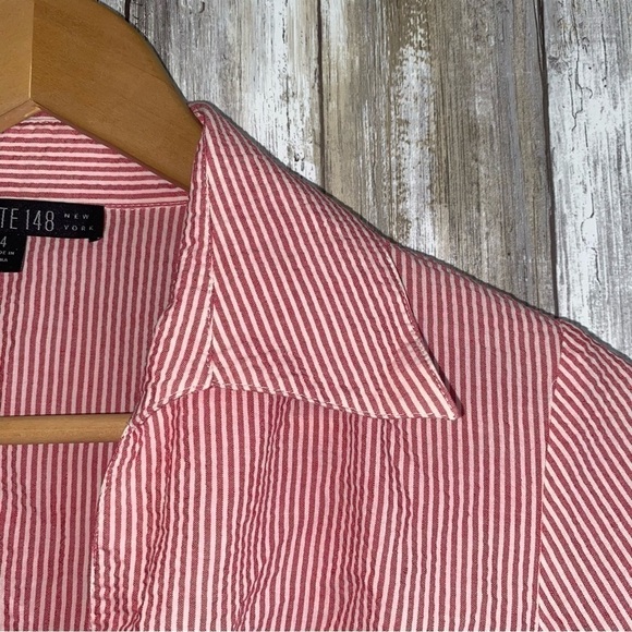 Lafayette 148 Striped Button Blouse - Picture 5 of 5